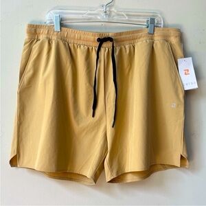 ZELOS Athletic Drawstring Shorts Mens XL Camel Tan Performance Pockets NWT